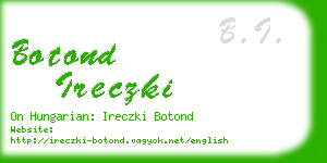 botond ireczki business card